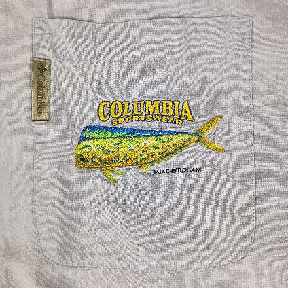 Columbia PFG‎ Embroidered Mahi Mahi Mens Shirt L - Picture 5 of 13